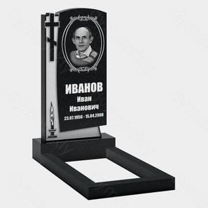 Памятник на могилу (10-706) «С пламенем свечи, крестом и овальной рамкой» 10-706