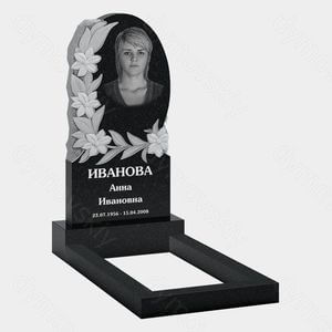 Памятник на могилу (10-707) «С природным камнем, цветами и овалом» 10-707