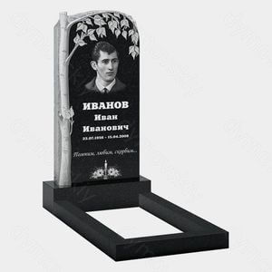 Памятник на могилу (10-710) «С рельефным деревом и листвой» 10-710