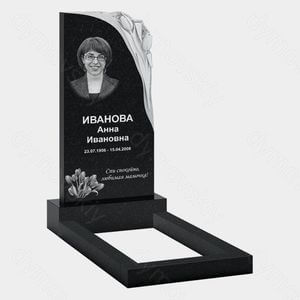 Памятник на могилу (10-714) «С рельефными цветами и плавным контуром» 10-714