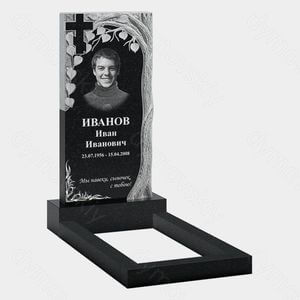 Памятник на могилу (10-716) «С крестом и рельефным деревом» 10-716