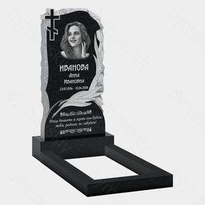 Памятник на могилу (10-717) «Со скалой и рельефными листьями» 10-717