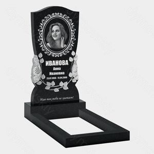 Памятник на могилу (10-718) «С овальной рамкой и розами» 10-718