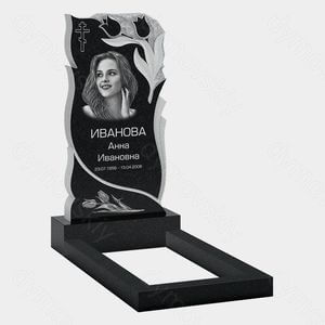 Памятник на могилу (10-721) «Пламя с листьями и православным крестом» 10-721