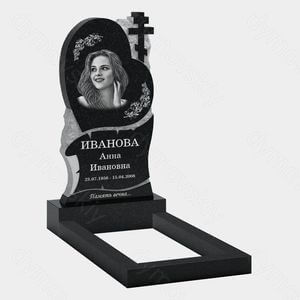 Памятник на могилу (10-731) «Корка с сердцем и лентой» 10-731
