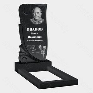 Памятник на могилу (10-733) «С волнообразным краем и розой» 10-733