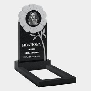 Стела с рельефным цветком и портретом 10-743