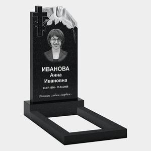 Стела с крестом и резными цветами 10-754