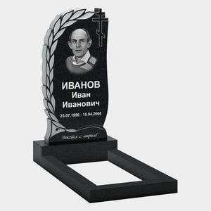 Стела с венком и православным крестом 10-764