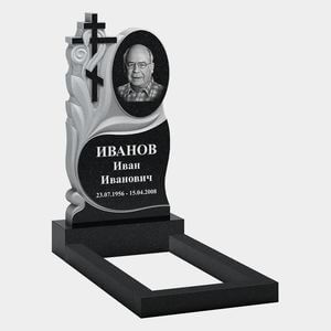 Стела с двумя крестами и портретным овалом 10-768