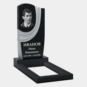Стела с волнистой драпировкой и портретом 10-778