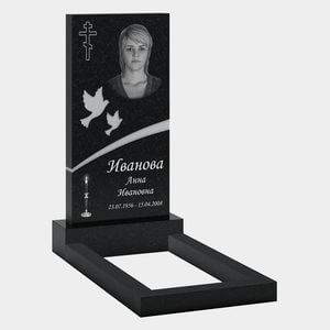Стела с крестом, птицами и свечой 10-783