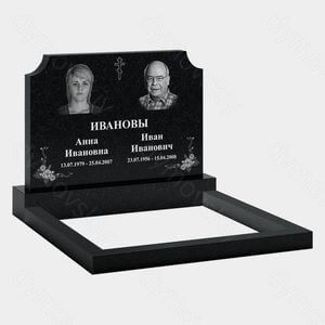 Памятник на могилу (11-108) «Двойная вертикальная стела с крестом и классическим обрамлением» 11-108