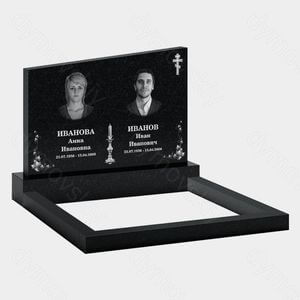 Памятник на могилу (11-116) «Двойная прямоугольная стела с крестом и свечой» 11-116