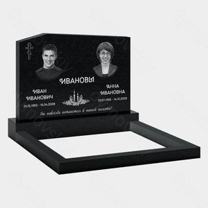 Памятник на могилу (11-126) «Простая разка с крестом и свечами» 11-126