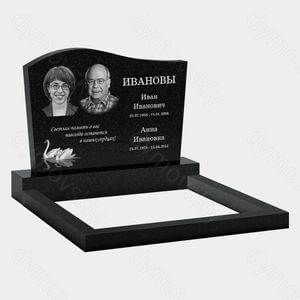 Памятник на могилу (11-133) «Трапеция с плавной линией и лебедем» 11-133