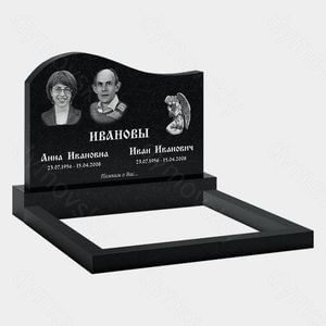 Памятник на могилу (11-139) «Двойной волнообразный с ангелочком» 11-139
