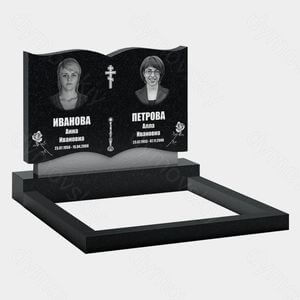 Памятник на могилу (11-145) «Двойная стела-книга с крестом и свечой» 11-145