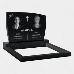 Памятник на могилу (11-150) «Скала с изогнутым верхом и православным крестом» 11-150