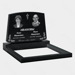Памятник на могилу (11-158) «Скругленный усеченный ромб с декором» 11-158