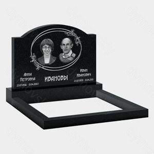 Памятник на могилу (11-163) «Двойная стела с овальной рамкой и растительным декором» 11-163