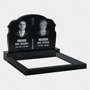 Памятник на могилу (11-174) «Двойная стела с православным крестом и свечой» 11-174