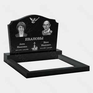 Памятник на могилу (11-179) «Двойная стела с плавной аркой и голубем» 11-179
