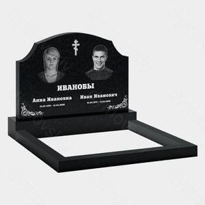Памятник на могилу (11-180) «Двойная стела с закруглённым верхом и крестом» 11-180