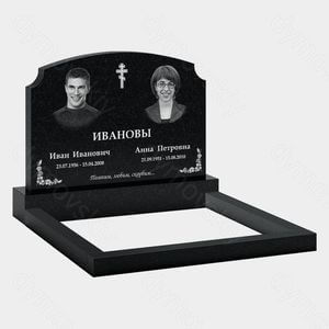 Памятник на могилу (11-182) «Двойная вертикальная стела с крестом и плавным верхом» 11-182