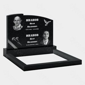 Памятник на могилу (11-203) «Горизонтальная стела с плавной верхней линией и птицей» 11-203