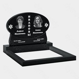 Памятник на могилу (11-222) «Овальная двойная стела с цветочным декором» 11-222