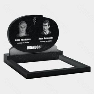 Памятник на могилу (11-226) «Овальная семейная стела с православным крестом» 11-226