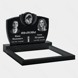 Памятник на могилу (11-228) «Семейная стела с овальным медальоном и ангелом» 11-228