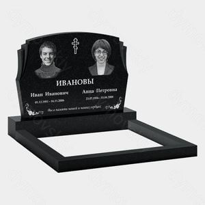 Памятник на могилу (11-230) «Двойная стела с крестом и плавными краями» 11-230