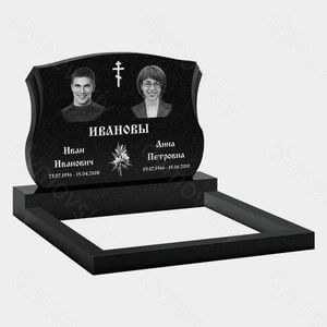 Памятник на могилу (11-231) «Семейная стела с волнообразным верхом и крестом» 11-231