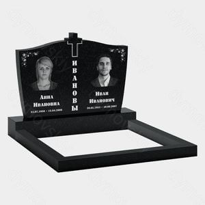 Памятник на могилу (11-257) «Двойная стела с крестом и плавной аркой» 11-257