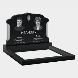 Памятник на могилу (11-274) «Двойная арочная стела с крестом и обрамлением 11-274