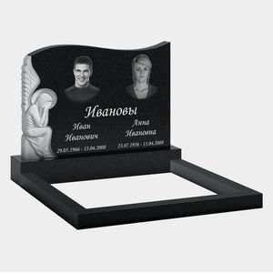 Памятник на могилу (11-278) «Вертикальная стела с ангелом и плавной волной» 11-278