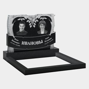 Памятник на могилу (11-284) «С лентой и могучими резными деревьями» 11-284