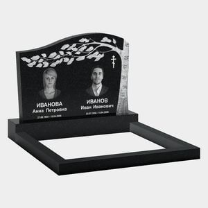 Памятник на могилу (11-291) «Береза с православным крестом и плавной линией верха» 11-291