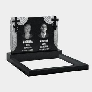 Памятник на могилу (11-294) «Двойная стела с тканью и крестами» 11-294