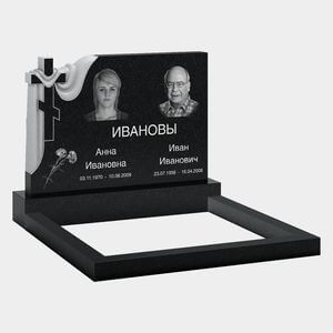 Памятник на могилу (11-295) «Семейная стела с крестом и драпировкой» 11-295
