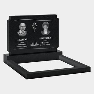 Памятник на могилу (11-319) «Двойная горизонтальная стела с православным крестом» 11-319
