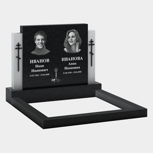 Памятник на могилу (11-325) «Двойная вертикальная стела с боковыми крестами» 11-325