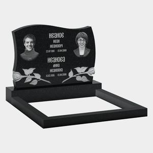 Памятник на могилу (11-327) «Двойная стела со свитком и розами» 11-327