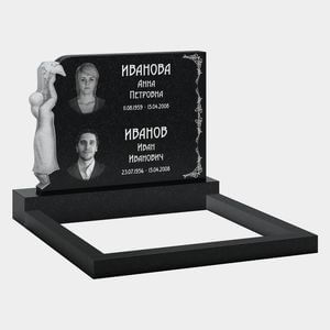 Памятник на могилу (11-342) «Семейная стела с женской фигурой и орнаментом» 11-342