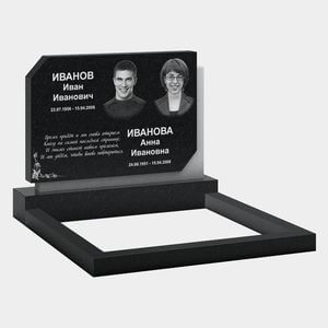 Памятник на могилу (11-352) «Двойная прямоугольная стела со скошенным углом» 11-352