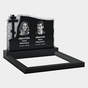 Памятник на могилу (11-358) «Скала с православным крестом и волнообразным верхом» 11-358