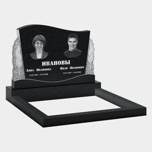 Памятник на могилу (11-363) «Необработанный камень с рельефными листьями» 11-363