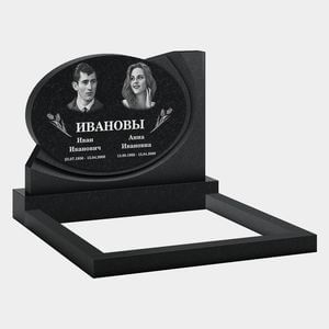 Памятник на могилу (11-367) «Горизонтальная стела с овальным блоком» 11-367